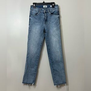 Kensie Vintage Luxe “the Slim” Straight Leg Raw Hem Jeans Size 2/26